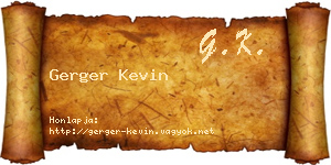 Gerger Kevin névjegykártya